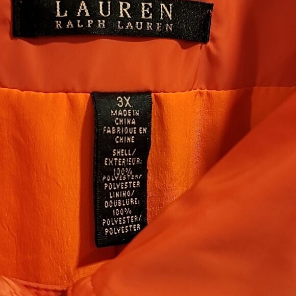Lauren Ralph Lauren 3x Vibrant Orange Rain Coat - Picture 4 of 6
